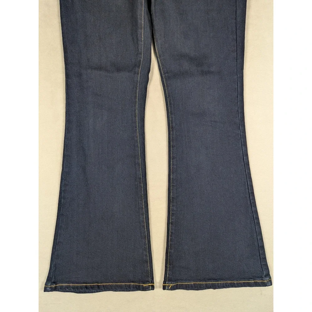 Michael‎ Kors Womens Dark Wash Flare Leg Stretch Denim Jeans Blue Size 8